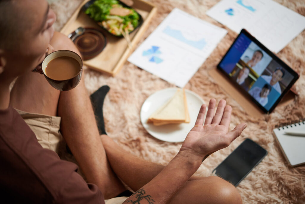Man Talking in Online Meeting